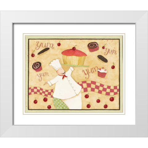 Yum White Modern Wood Framed Art Print with Double Matting by DiPaolo, Dan