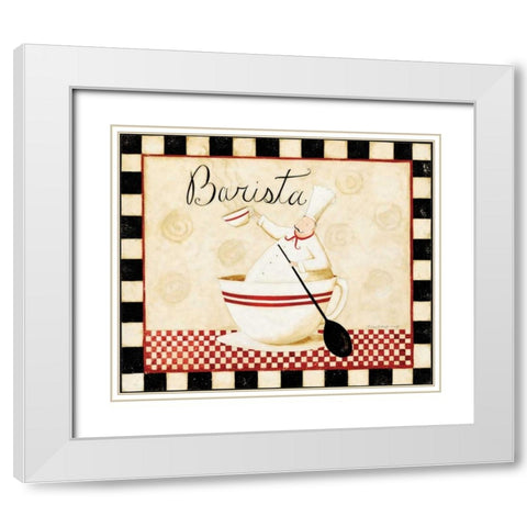 Barista White Modern Wood Framed Art Print with Double Matting by DiPaolo, Dan