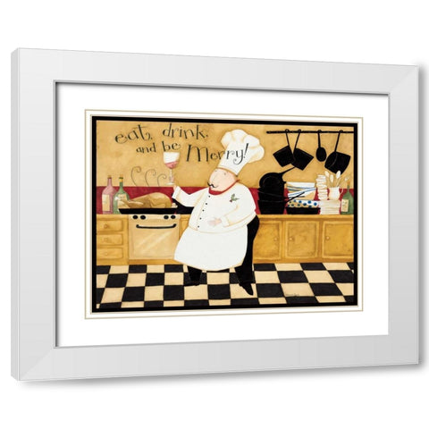 Cooking With Wine White Modern Wood Framed Art Print with Double Matting by DiPaolo, Dan