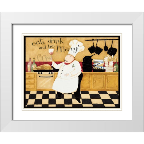Cooking With Wine White Modern Wood Framed Art Print with Double Matting by DiPaolo, Dan
