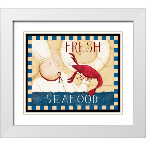 Fresh Seafood White Modern Wood Framed Art Print with Double Matting by DiPaolo, Dan