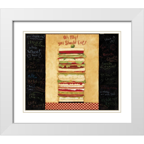 Stacked Up White Modern Wood Framed Art Print with Double Matting by DiPaolo, Dan