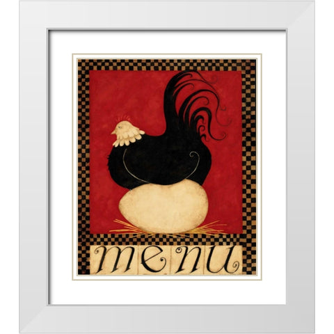 Eggs On The Menu White Modern Wood Framed Art Print with Double Matting by DiPaolo, Dan