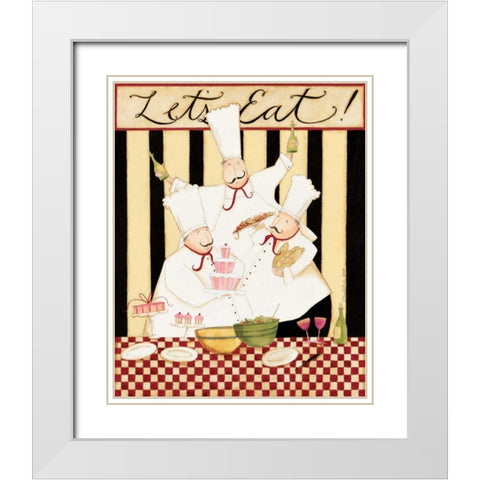 Lets Eat White Modern Wood Framed Art Print with Double Matting by DiPaolo, Dan