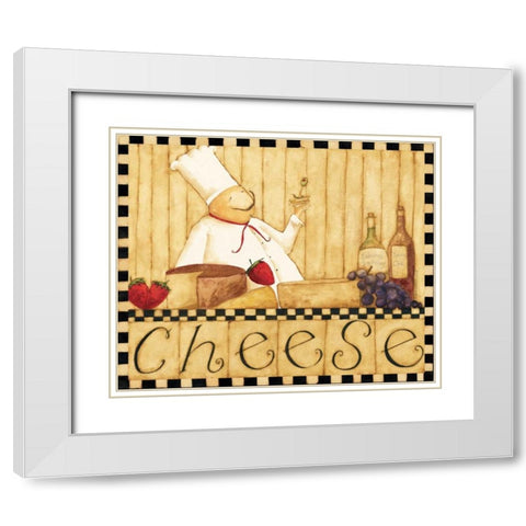 Wine And Cheese White Modern Wood Framed Art Print with Double Matting by DiPaolo, Dan