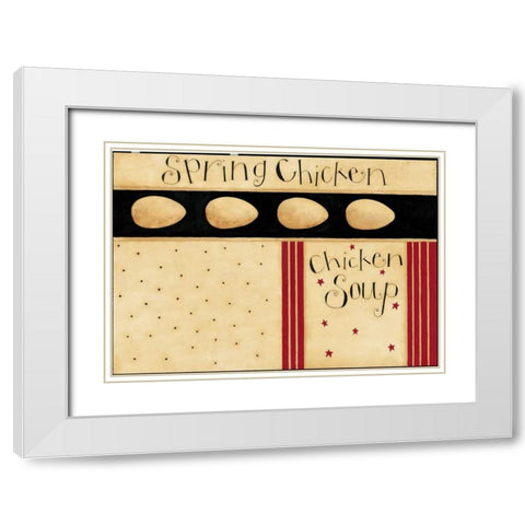 Spring Chicken White Modern Wood Framed Art Print with Double Matting by DiPaolo, Dan
