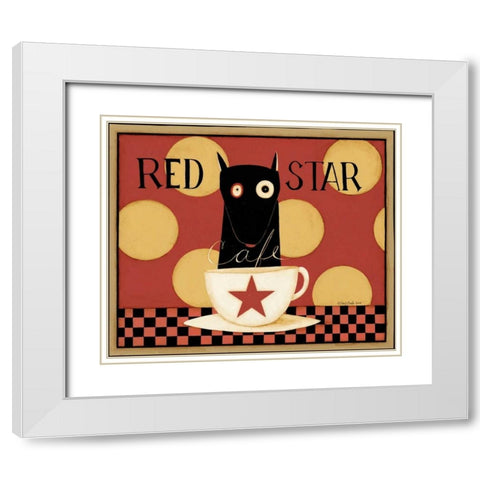 Red Star White Modern Wood Framed Art Print with Double Matting by DiPaolo, Dan