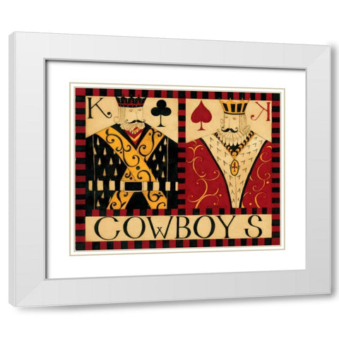Cowboys White Modern Wood Framed Art Print with Double Matting by DiPaolo, Dan
