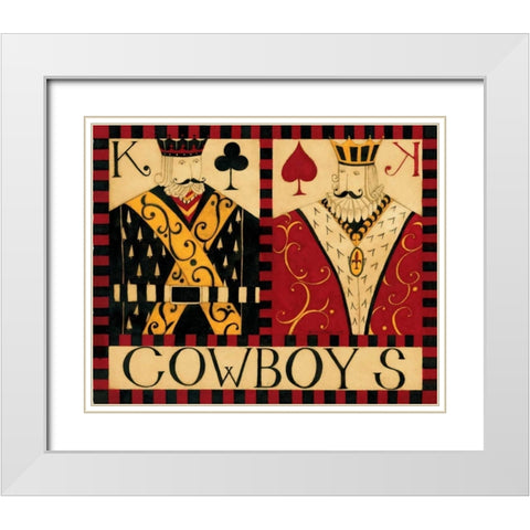 Cowboys White Modern Wood Framed Art Print with Double Matting by DiPaolo, Dan