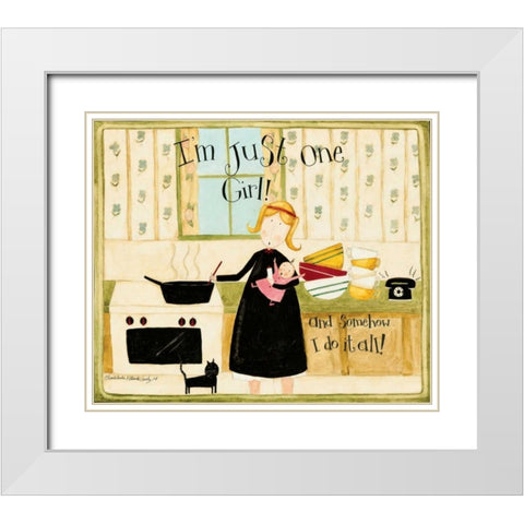 Power Woman White Modern Wood Framed Art Print with Double Matting by DiPaolo, Dan