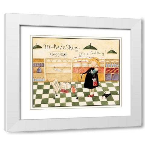 Checkered White Modern Wood Framed Art Print with Double Matting by DiPaolo, Dan