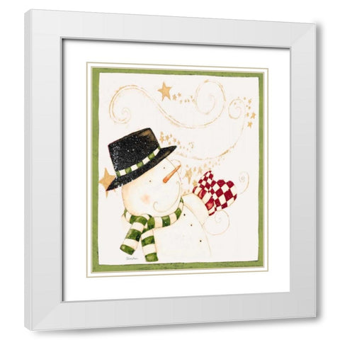 Snowman White Modern Wood Framed Art Print with Double Matting by DiPaolo, Dan