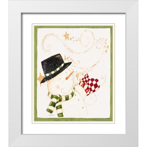 Snowman White Modern Wood Framed Art Print with Double Matting by DiPaolo, Dan