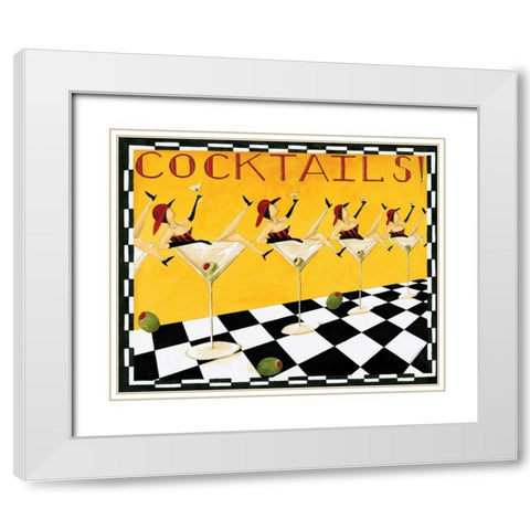 Cocktails White Modern Wood Framed Art Print with Double Matting by DiPaolo, Dan