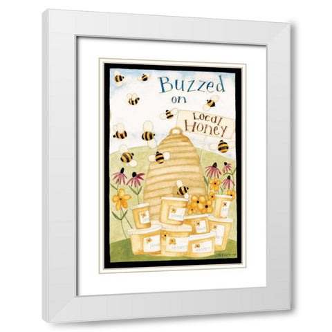 Buzzed On Honey White Modern Wood Framed Art Print with Double Matting by DiPaolo, Dan
