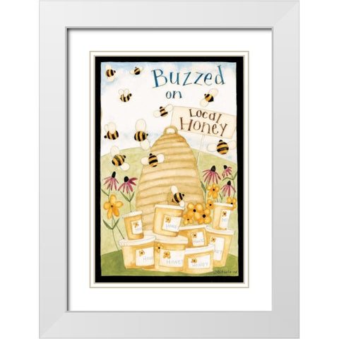 Buzzed On Honey White Modern Wood Framed Art Print with Double Matting by DiPaolo, Dan
