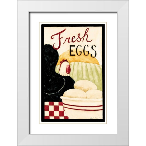 Fresh Eggs White Modern Wood Framed Art Print with Double Matting by DiPaolo, Dan