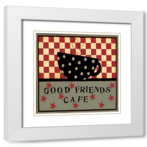 Friends White Modern Wood Framed Art Print with Double Matting by DiPaolo, Dan