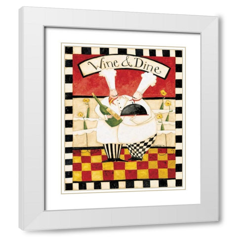 Wine And Dine White Modern Wood Framed Art Print with Double Matting by DiPaolo, Dan