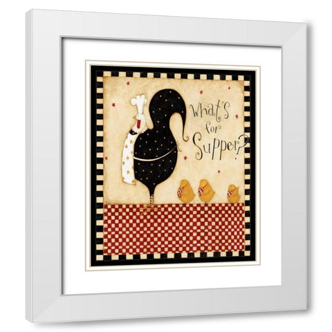Mother Chicks White Modern Wood Framed Art Print with Double Matting by DiPaolo, Dan