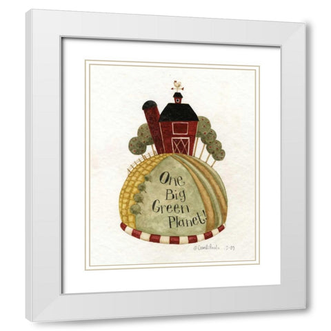 Green Planet White Modern Wood Framed Art Print with Double Matting by DiPaolo, Dan
