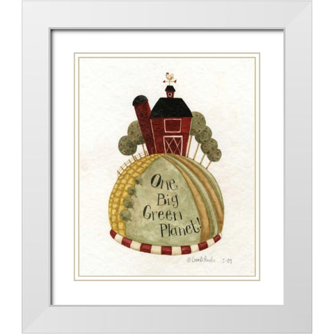 Green Planet White Modern Wood Framed Art Print with Double Matting by DiPaolo, Dan