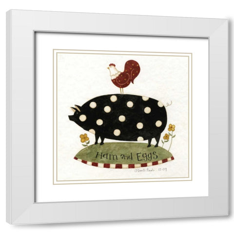 Ham and eggs White Modern Wood Framed Art Print with Double Matting by DiPaolo, Dan