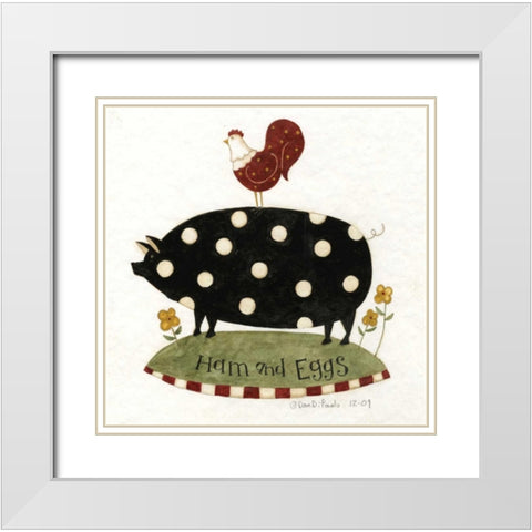 Ham and eggs White Modern Wood Framed Art Print with Double Matting by DiPaolo, Dan