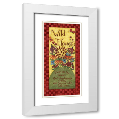 Flowers White Modern Wood Framed Art Print with Double Matting by DiPaolo, Dan