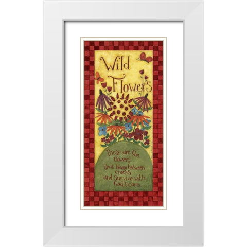 Flowers White Modern Wood Framed Art Print with Double Matting by DiPaolo, Dan