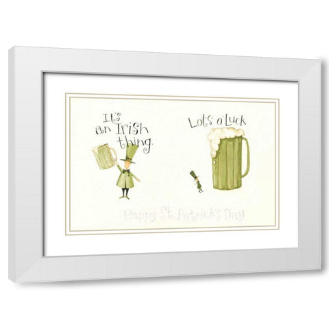 Lets Drink White Modern Wood Framed Art Print with Double Matting by DiPaolo, Dan