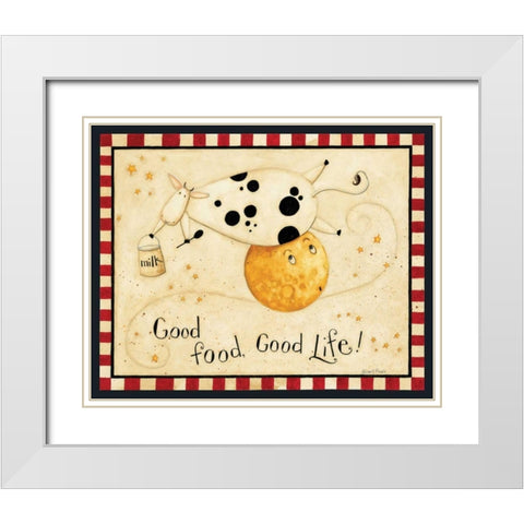Flying Cows White Modern Wood Framed Art Print with Double Matting by DiPaolo, Dan