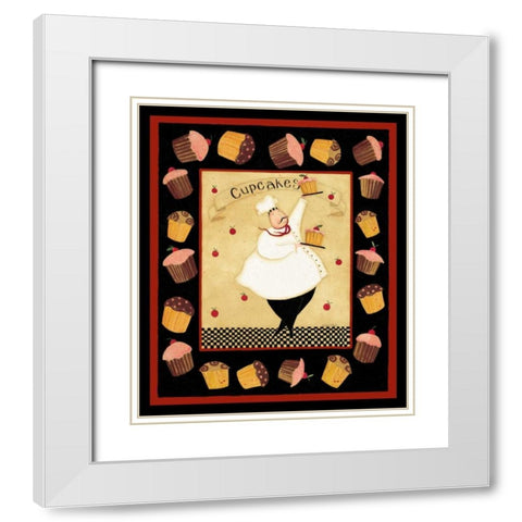 Dancing With Cupcakes White Modern Wood Framed Art Print with Double Matting by DiPaolo, Dan