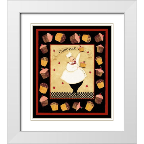 Dancing With Cupcakes White Modern Wood Framed Art Print with Double Matting by DiPaolo, Dan