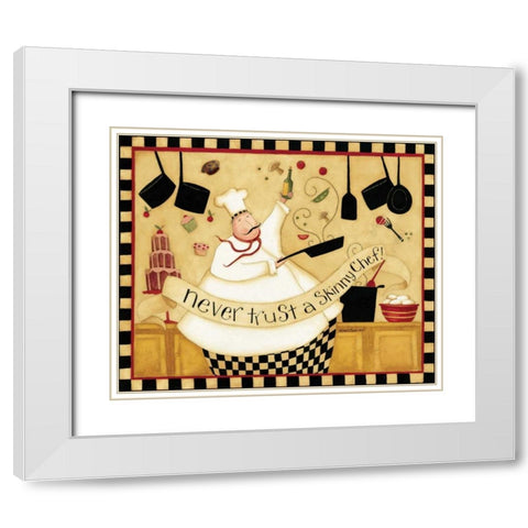 Skinny Chef White Modern Wood Framed Art Print with Double Matting by DiPaolo, Dan