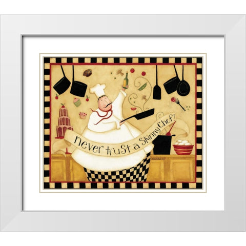 Skinny Chef White Modern Wood Framed Art Print with Double Matting by DiPaolo, Dan