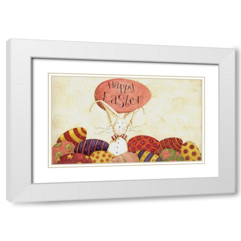 Happy Easter Eggbert White Modern Wood Framed Art Print with Double Matting by DiPaolo, Dan