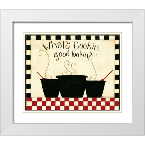 Whats Cooking White Modern Wood Framed Art Print with Double Matting by DiPaolo, Dan