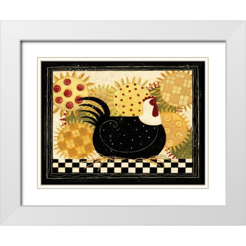 Hen White Modern Wood Framed Art Print with Double Matting by DiPaolo, Dan