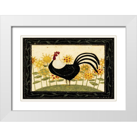 Hey There Rooster White Modern Wood Framed Art Print with Double Matting by DiPaolo, Dan