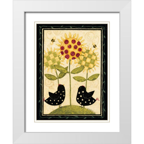 Chicks White Modern Wood Framed Art Print with Double Matting by DiPaolo, Dan