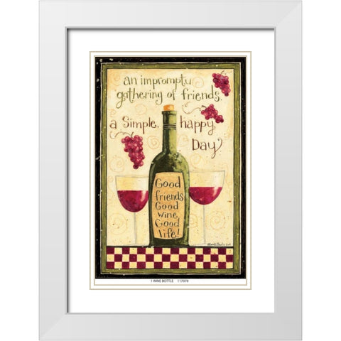 Wine Bottle White Modern Wood Framed Art Print with Double Matting by DiPaolo, Dan