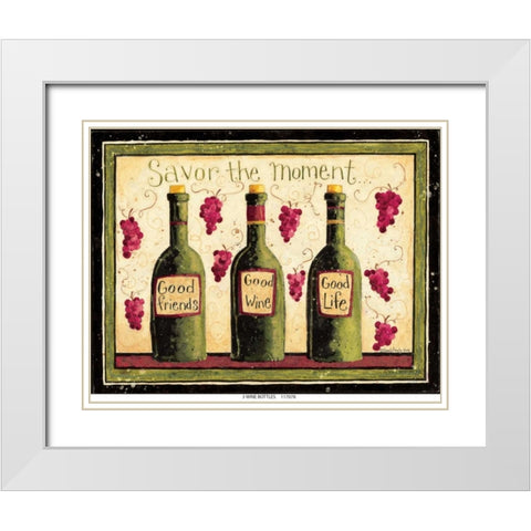 Wine Bottles White Modern Wood Framed Art Print with Double Matting by DiPaolo, Dan