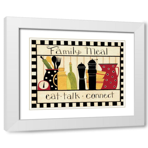Family Meal White Modern Wood Framed Art Print with Double Matting by DiPaolo, Dan