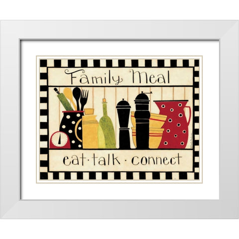 Family Meal White Modern Wood Framed Art Print with Double Matting by DiPaolo, Dan