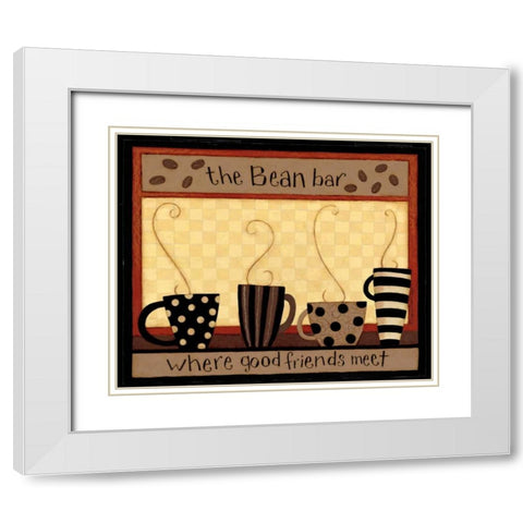 Coffee Bean Bar White Modern Wood Framed Art Print with Double Matting by DiPaolo, Dan
