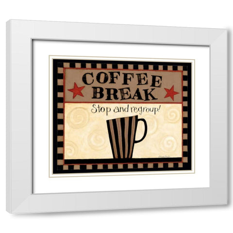 Coffee Break White Modern Wood Framed Art Print with Double Matting by DiPaolo, Dan