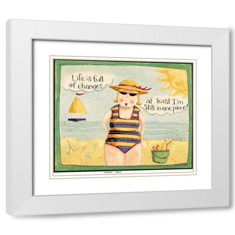 Changes White Modern Wood Framed Art Print with Double Matting by DiPaolo, Dan