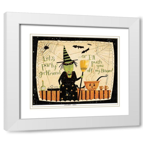 Lets Party White Modern Wood Framed Art Print with Double Matting by DiPaolo, Dan