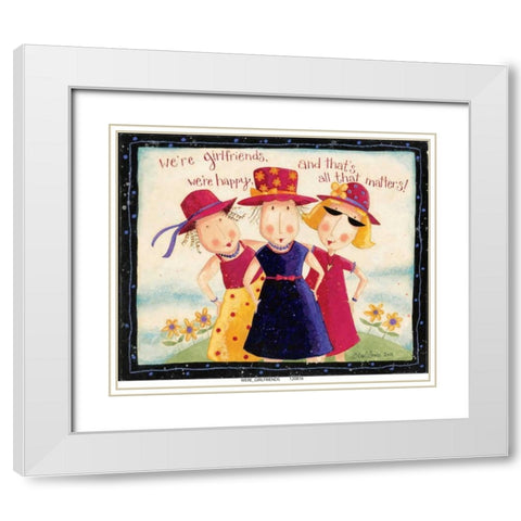 Girld Friends White Modern Wood Framed Art Print with Double Matting by DiPaolo, Dan